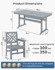 Outdoor All - Weather Dining Set (Grey) - From Where -