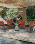 Outdoor Wicker Rattan Chair Set of 4 - From Where -