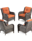 Outdoor Wicker Rattan Chair Set of 4 - From Where -