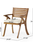 Outdoor Wood Dining Chair (Set of 2) - From Where -
