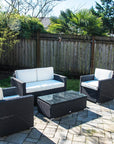 Outsunny 4 Piece Wicker Patio Furniture Set - From Where -
