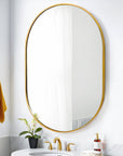 Oval Wall Mounted Gold Mirror - From Where -