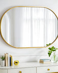 Oval Wall Mounted Gold Mirror - From Where -