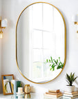Oval Wall Mounted Gold Mirror - From Where -