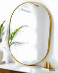 Oval Wall Mounted Gold Mirror - From Where -