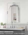 PAIHOME Arched Mirror, 19x30 Inch Antique Mirror Silver Wall Decor Mirror Metal Frame Wall Mounted Mirror for Home Entryway Leaning - From Where -