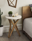 Pedestal Farmhouse End Table Set of 2 - From Where -