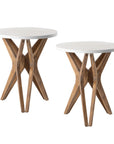 Pedestal Farmhouse End Table Set of 2 - From Where -