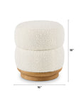 Pica 16" Ottoman - Ivory Bouclé - From Where -