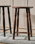 Pierre Turned Wood Counter Stool - From Where -