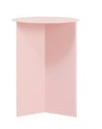 Pink Side Table with Iron Triangle Legs - From Where -