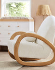 Pollie White Snow Boucle Nursery Rocking Chair - From Where -