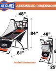 Premium Indoor Arcade Basketball Game with Steel Frame and Polycarbonate Backboard - From Where -