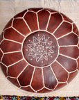 Premium Moroccan Leather Ottoman - From Where -