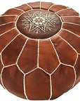 Premium Moroccan Leather Ottoman - From Where -