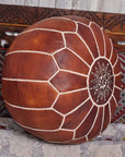 Premium Moroccan Leather Ottoman - From Where -