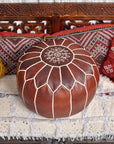 Premium Moroccan Leather Ottoman - From Where -