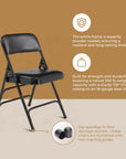 Premium Vinyl Upholstered Folding Chair - From Where -