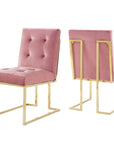 Privy Performance Velvet Dining Chair (Set of 2) - From Where -