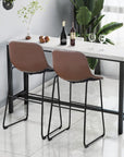 PU Leather Bar Stools (Set of 2) - From Where -