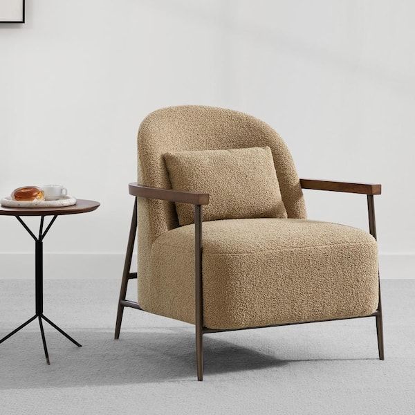 Quiteria Camel Fabric Accent Chair - From Where -