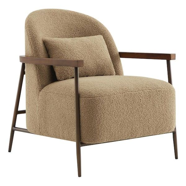 Quiteria Camel Fabric Accent Chair - From Where -