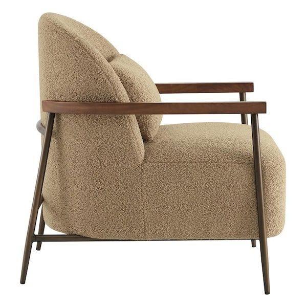 Quiteria Camel Fabric Accent Chair - From Where -