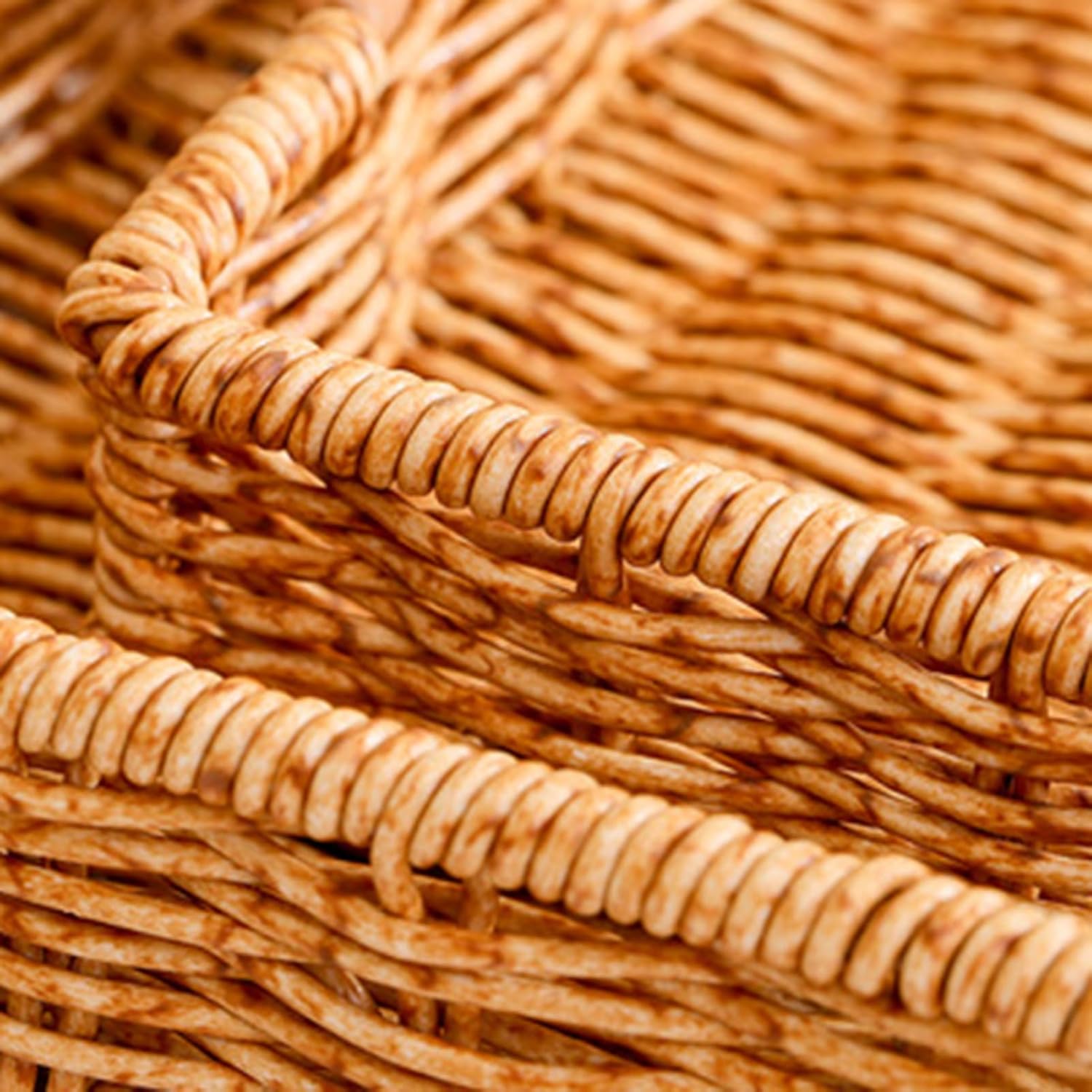 Rattan Braided Serving Tray with Handles - From Where -