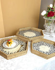 Rattan Hexagon Serving Tray - From Where -