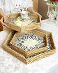 Rattan Hexagon Serving Tray - From Where -