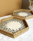 Rattan Hexagon Serving Tray - From Where -