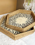 Rattan Hexagon Serving Tray - From Where -