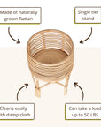 Rattan Indoor Plant Stand - From Where -