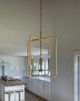 Rattan Lantern Ceiling Pendant Brass - From Where -