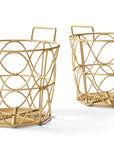 Rattan Open Weave Storage Basket (Set of 2) - From Where -