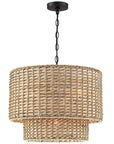 Rattan Tiered Drum Chandelier - From Where -