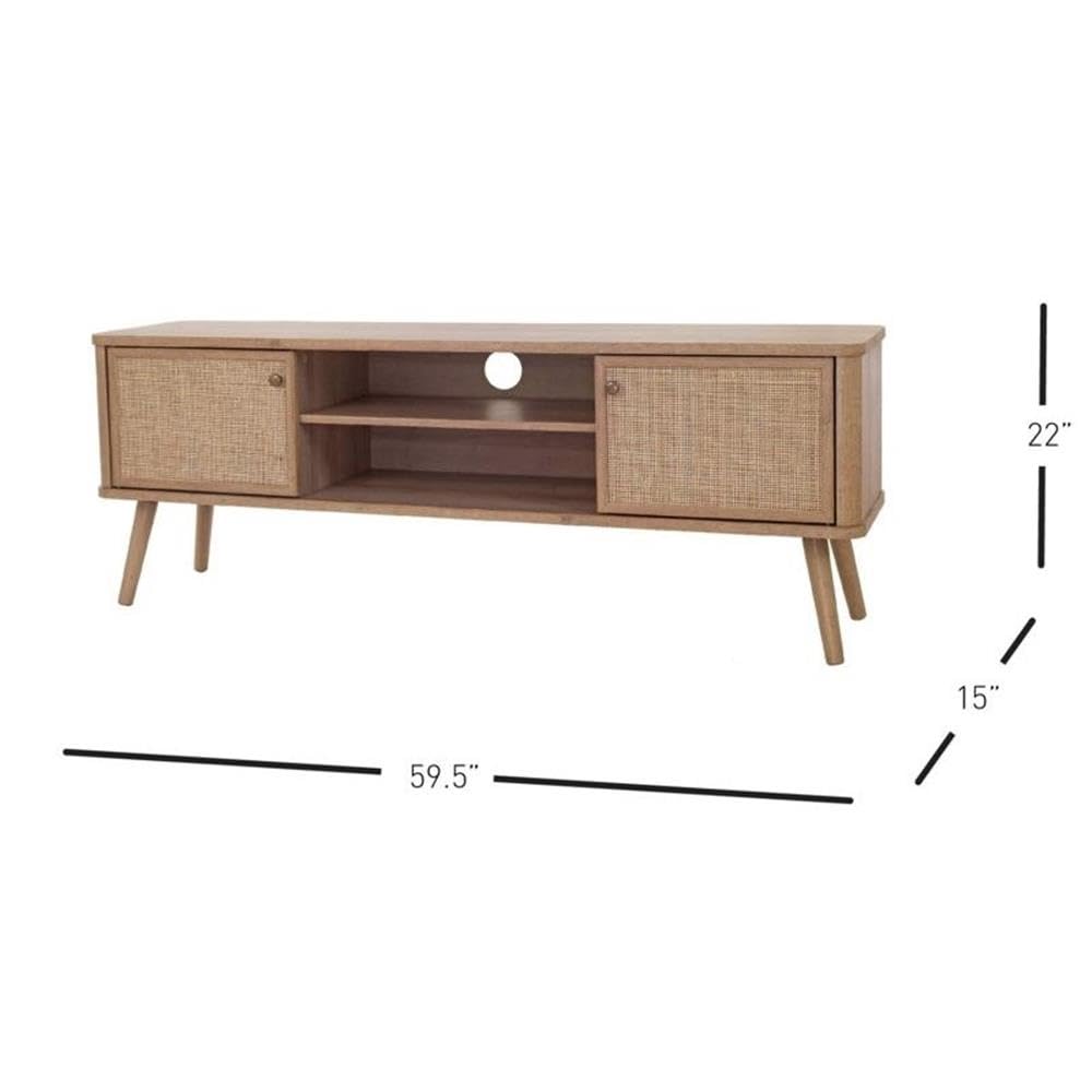 Rattan TV Stand in Natural Oak - From Where -