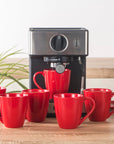 Red Ceramic Coffee Mug Set - From Where -