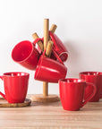 Red Ceramic Coffee Mug Set - From Where -