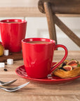 Red Ceramic Coffee Mug Set - From Where -