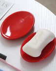Red Ceramic Soap Dish - From Where -