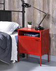 Red Metal Bedside Nightstand - From Where -