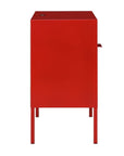 Red Metal Bedside Nightstand - From Where -