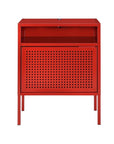 Red Metal Bedside Nightstand - From Where -