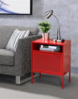 Red Metal Bedside Nightstand - From Where -