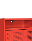 Red Metal Bedside Nightstand - From Where -