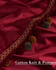 Red Pompom Velvet Curtains - From Where -
