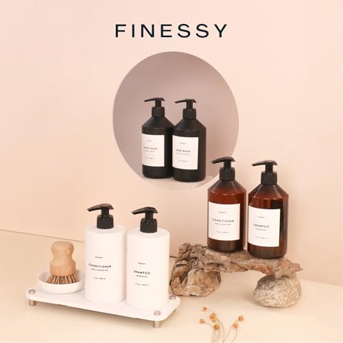 Refillable Shampoo and Conditioner Dispenser Wall Bottles with