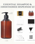 Refillable Shampoo and Conditioner Dispenser Wall Bottles with Pump - From Where -