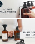 Refillable Shampoo and Conditioner Dispenser Wall Bottles with Pump - From Where -